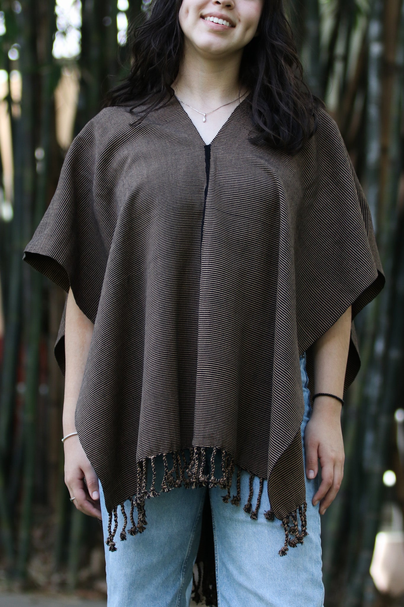 BROWN PONCHO