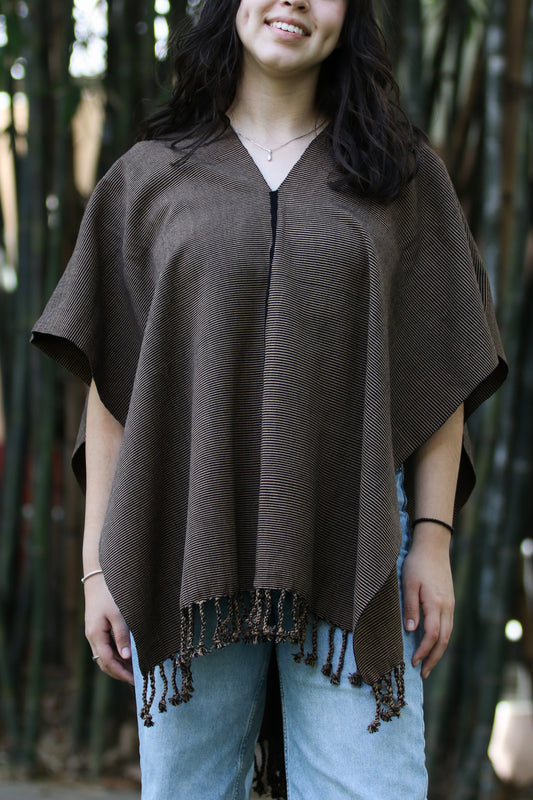 BROWN PONCHO