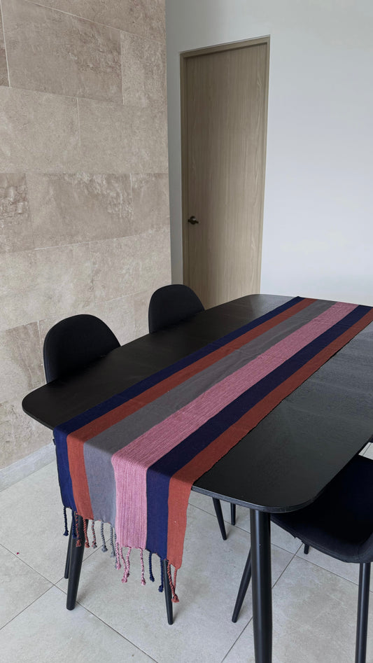 RED, BLACK AND GREY TABLE RUNNER