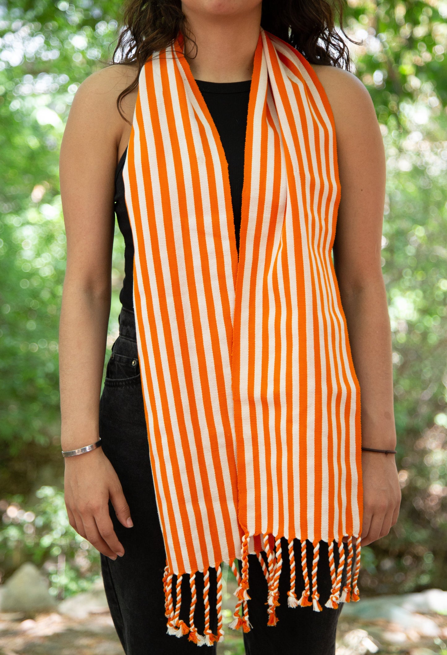 ORANGE STRIPED SCARF