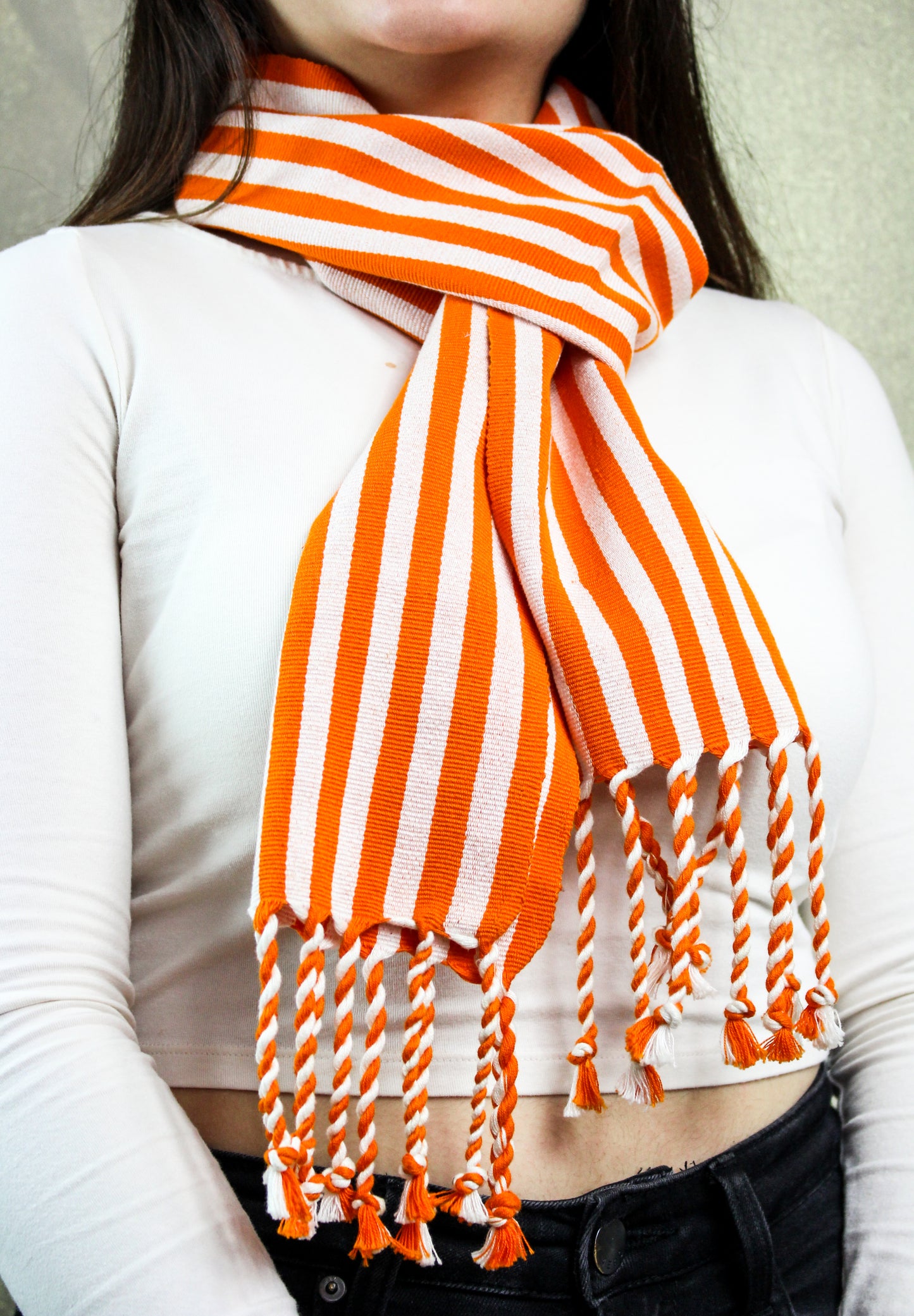 ORANGE STRIPED SCARF