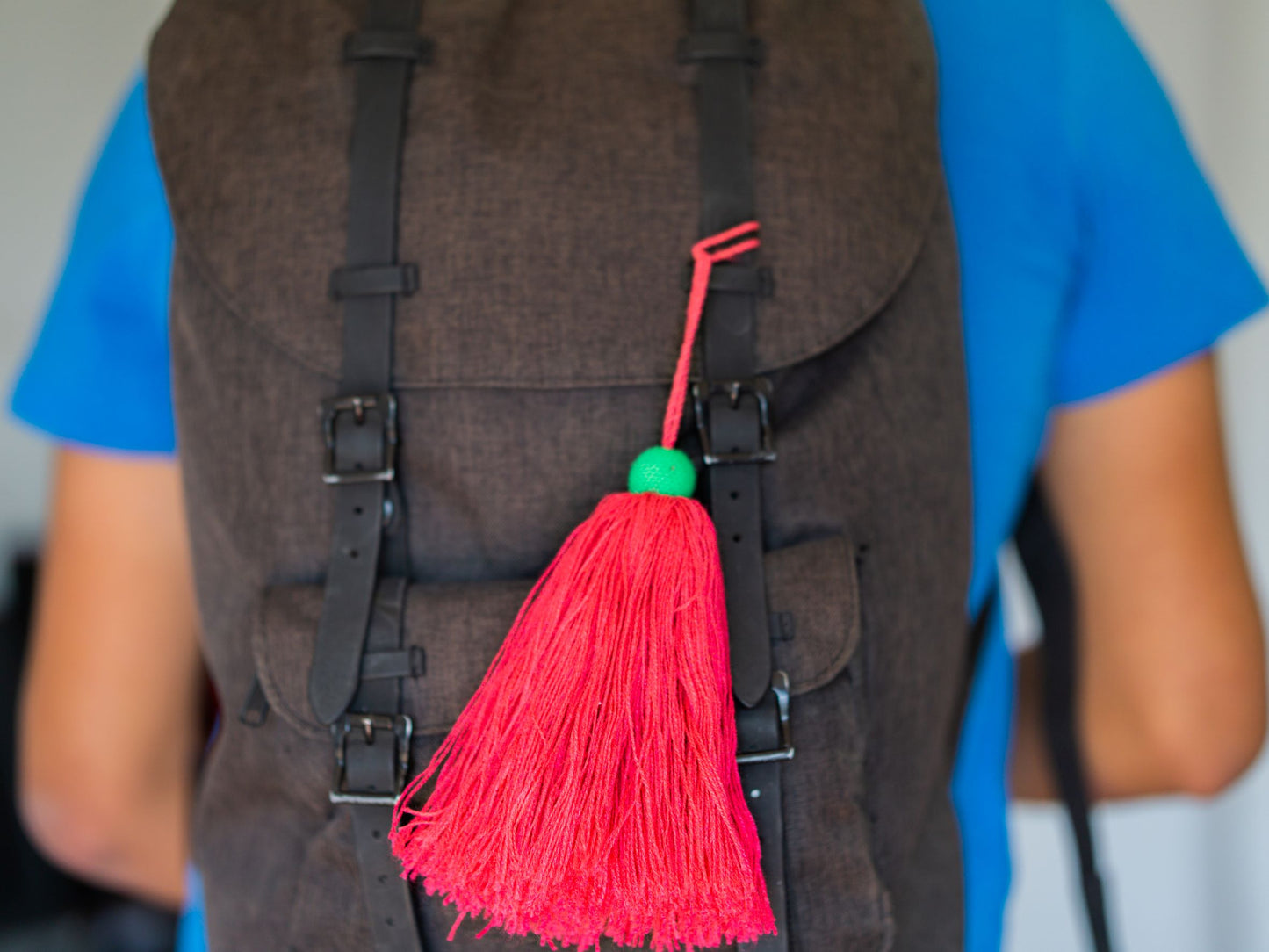 PINK TASSEL WITH GREEN TIP