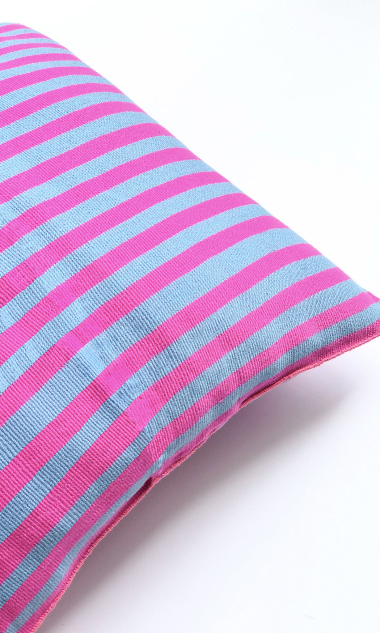 FUNDA PARA COJÍN ROSA Y AZUL