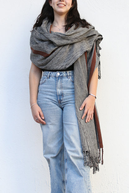 GREY SHAWL WITH COFFEE