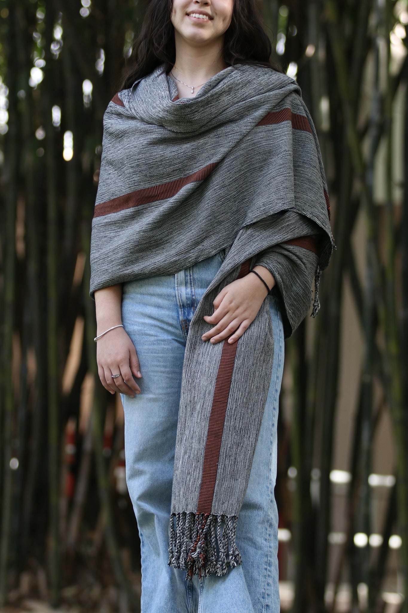 GREY SHAWL WITH COFFEE