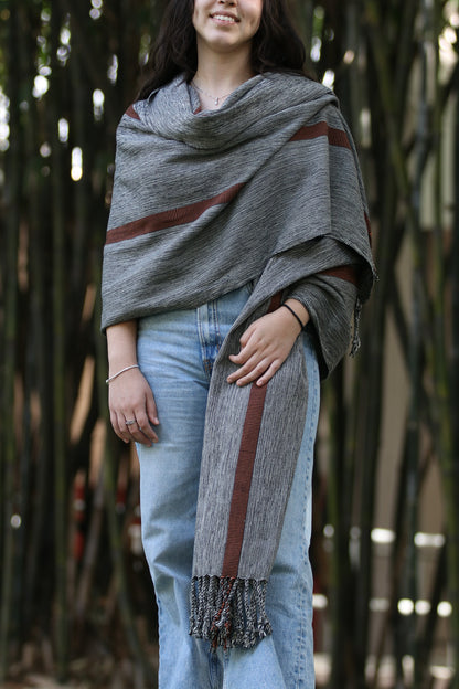 GREY SHAWL WITH COFFEE