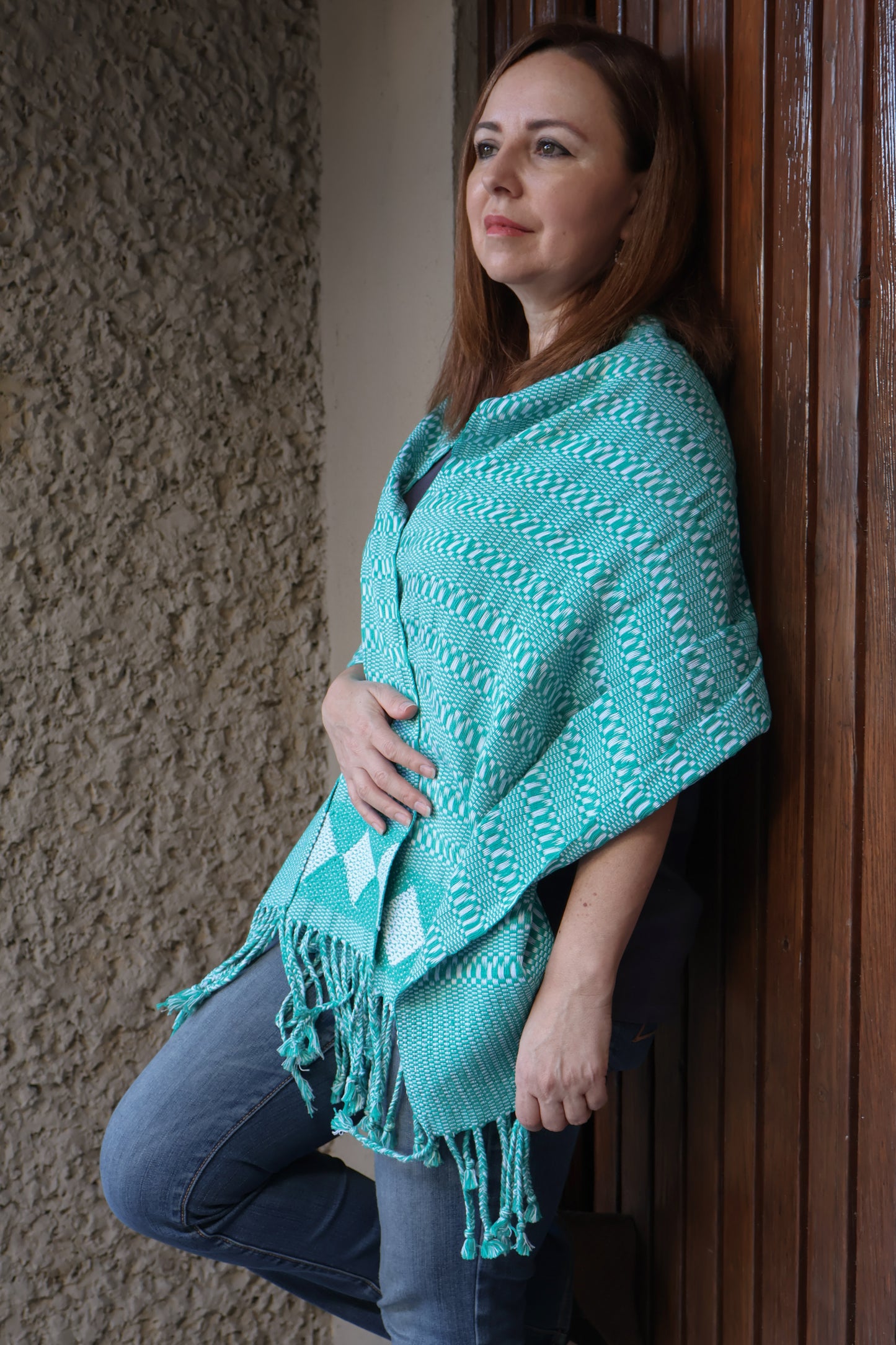 CHAL AZUL CON BLANCO A RAYAS