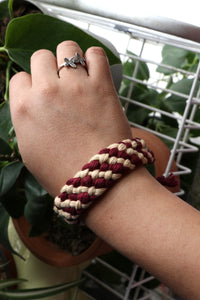 WINE RED BRACELET WITH BEIGE