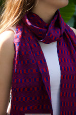 Load image into Gallery viewer, BLUE AND RED SCARF
