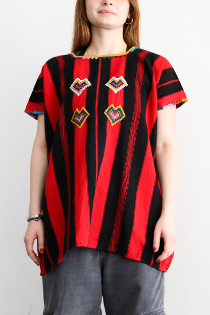 HUIPIL ROJO CON NEGRO