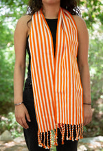 Load image into Gallery viewer, ORANGE STRIPED SCARF
