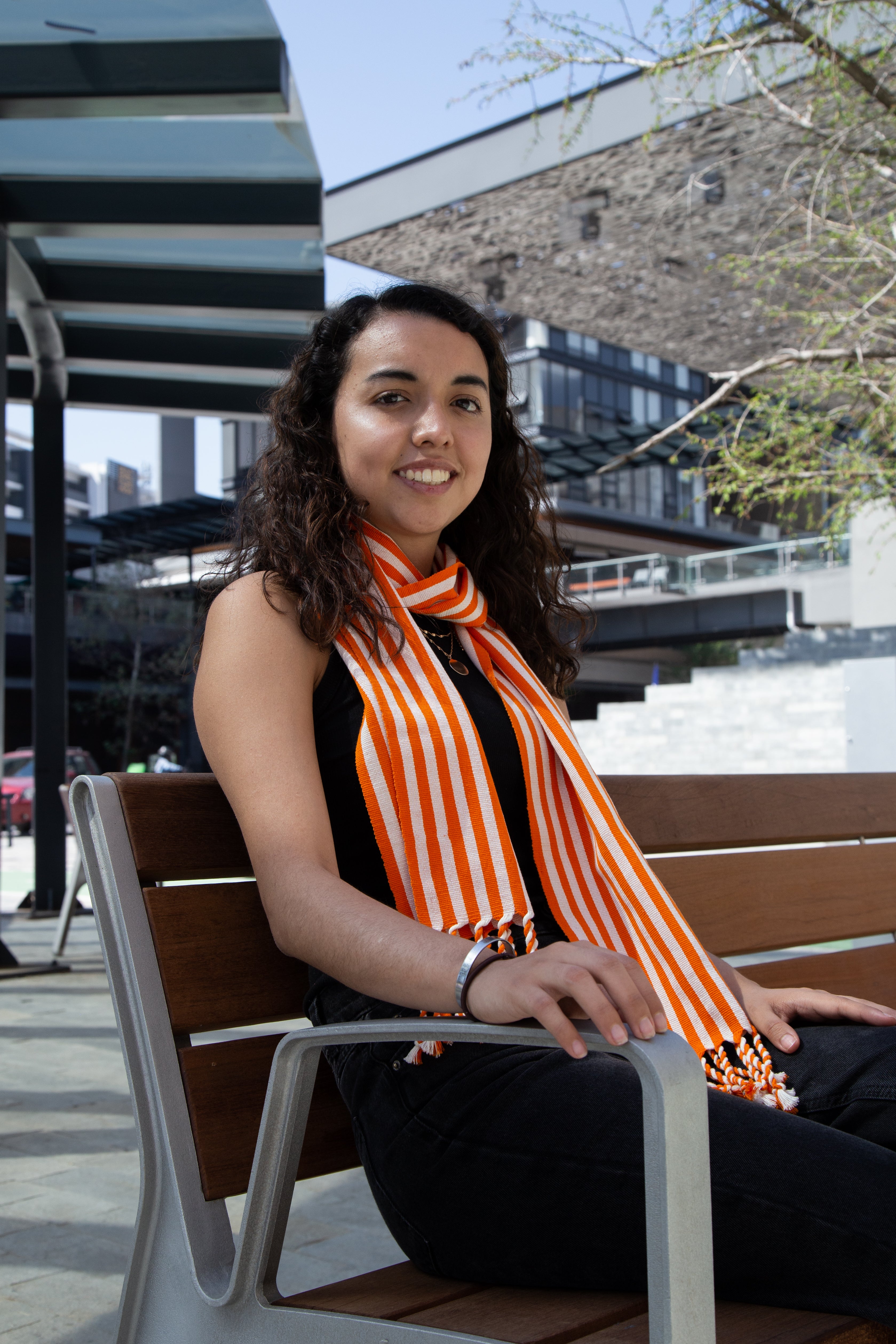 ORANGE STRIPED SCARF