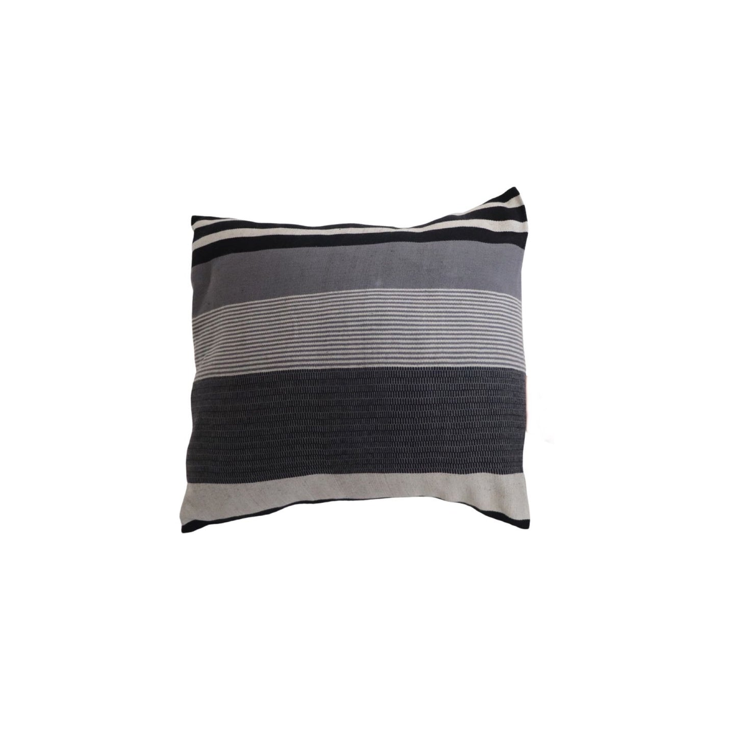 CUSHION COVERS: WHITE WITH GREY STRIPES AND GREY WITH BLACK STRIPES