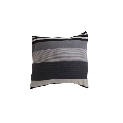 CUSHION COVERS: WHITE WITH GREY STRIPES AND GREY WITH BLACK STRIPES