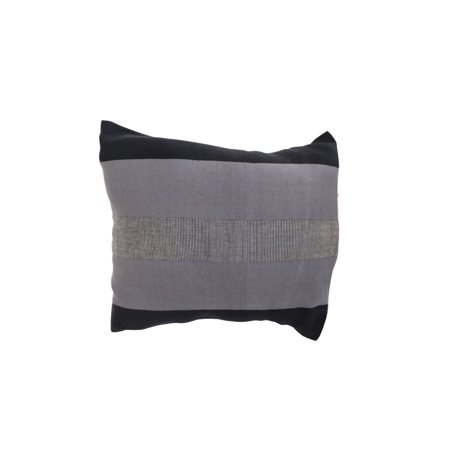 CUSHION COVERS: WHITE WITH GREY STRIPES AND GREY WITH BLACK STRIPES