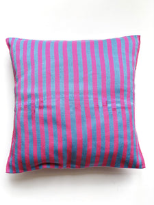 PINK AND BLUE CUSHION COVER
